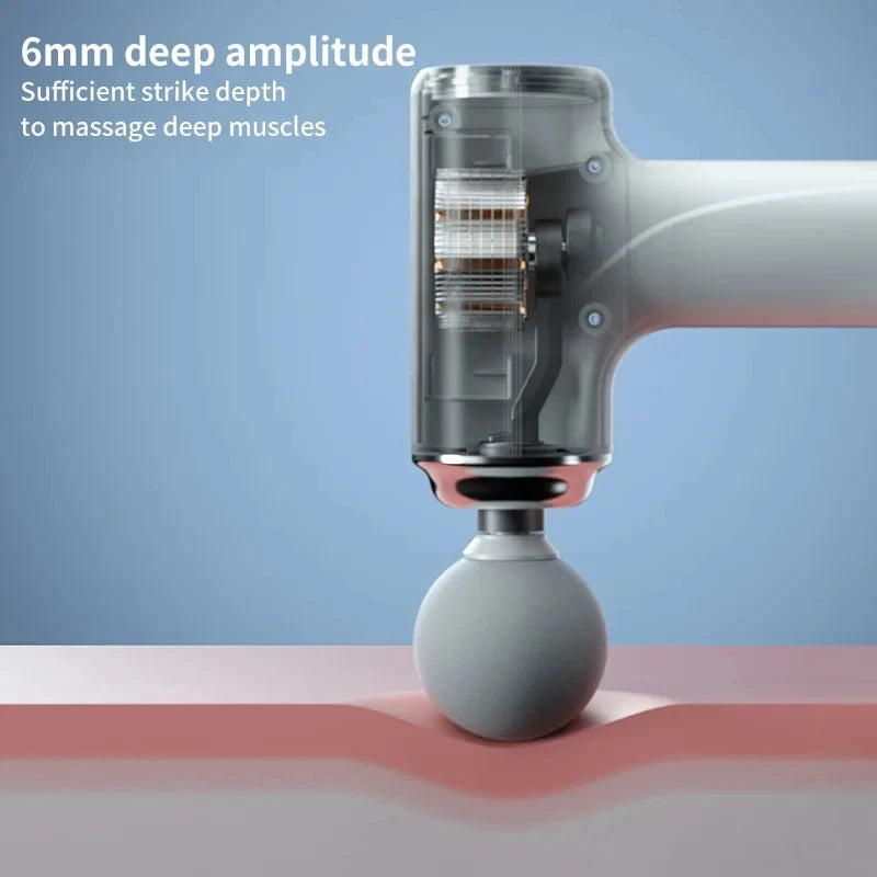 Portable Electric Massage Gun – 4 Heads, 6 Speeds & LED Muscle Relief