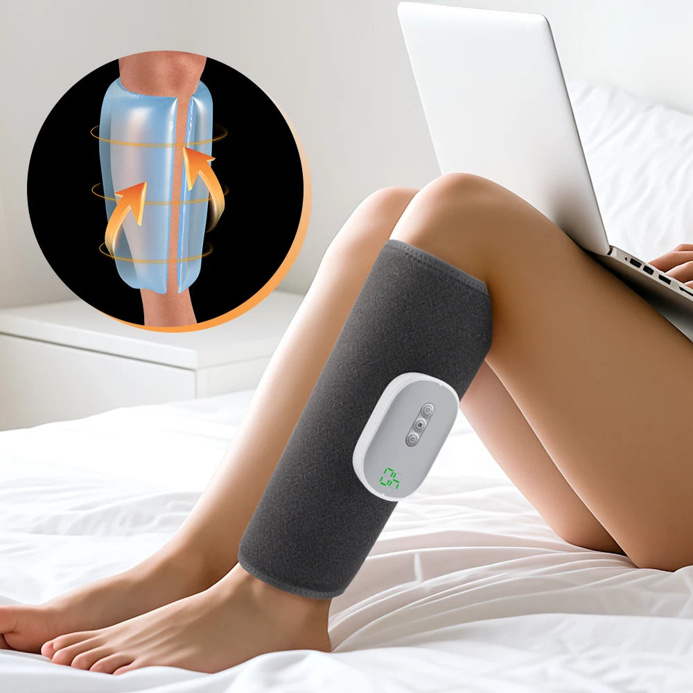 Electric Leg Massager Wireless Rechargeable Air Compression Calf Massage Relax Leg 3 Modes 360° Air Pressure Air Bag Leg Massage