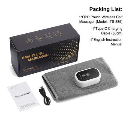 Electric Leg Massager Wireless Rechargeable Air Compression Calf Massage Relax Leg 3 Modes 360° Air Pressure Air Bag Leg Massage