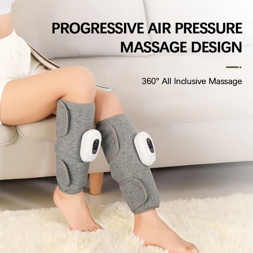 Electric Leg Massager Wireless Rechargeable Air Compression Calf Massage Relax Leg 3 Modes 360° Air Pressure Air Bag Leg Massage