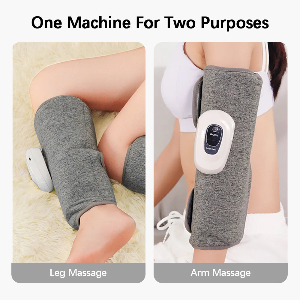 Electric Leg Massager Wireless Rechargeable Air Compression Calf Massage Relax Leg 3 Modes 360° Air Pressure Air Bag Leg Massage