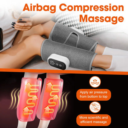 Electric Leg Massager Wireless Rechargeable Air Compression Calf Massage Relax Leg 3 Modes 360° Air Pressure Air Bag Leg Massage