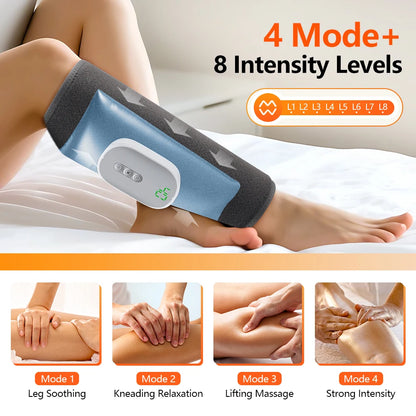 Electric Leg Massager Wireless Rechargeable Air Compression Calf Massage Relax Leg 3 Modes 360° Air Pressure Air Bag Leg Massage