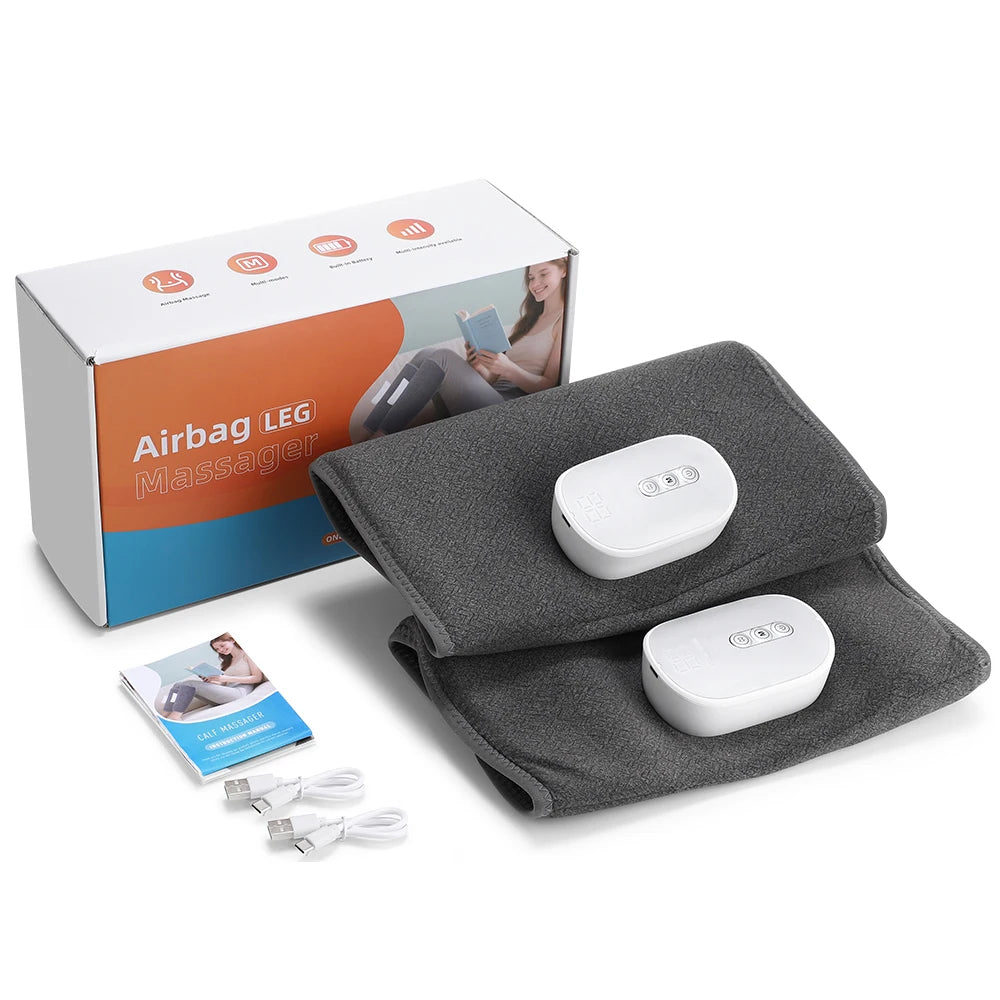 Electric Leg Massager Wireless Rechargeable Air Compression Calf Massage Relax Leg 3 Modes 360° Air Pressure Air Bag Leg Massage